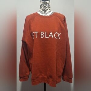XXL Brunette The Label Orange Sweatshirt with White Text